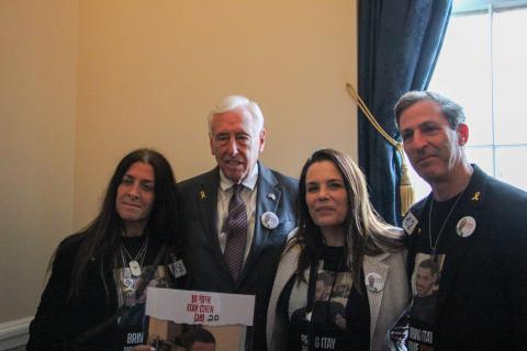 Congressman Hoyer with the family of Itay Chen