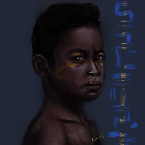 Lusiene Turay’s winning artwork, “Regal Musing.”&nbsp;