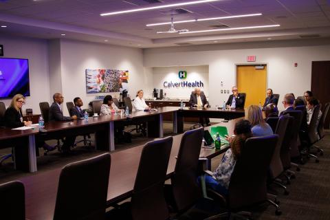 Wide angle shot of all the roundtable leaders
