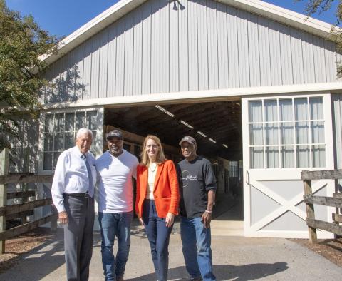 Congressman Hoyer and Comptroller Lierman with Brian Westbrook and his father, Roy Westbrook at the Westbrook Farm.