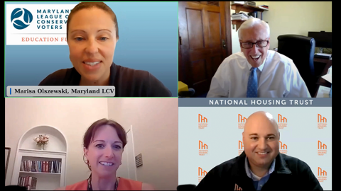 Picture of the webinar featuring screenshots of speakers