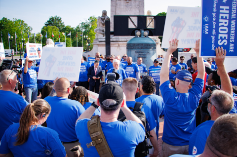 Hoyer at IAM Union Rally